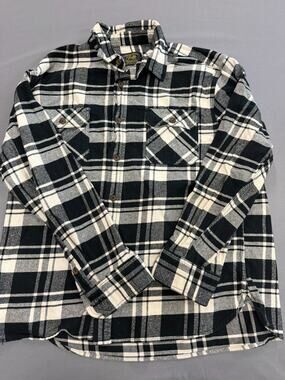 JACHS NY Heritage Flannel Shirt Men’s XL Black Classic Plaid Button Down Workwea